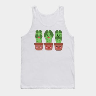 Kawaii cactus dogs in plant pots Tank Top